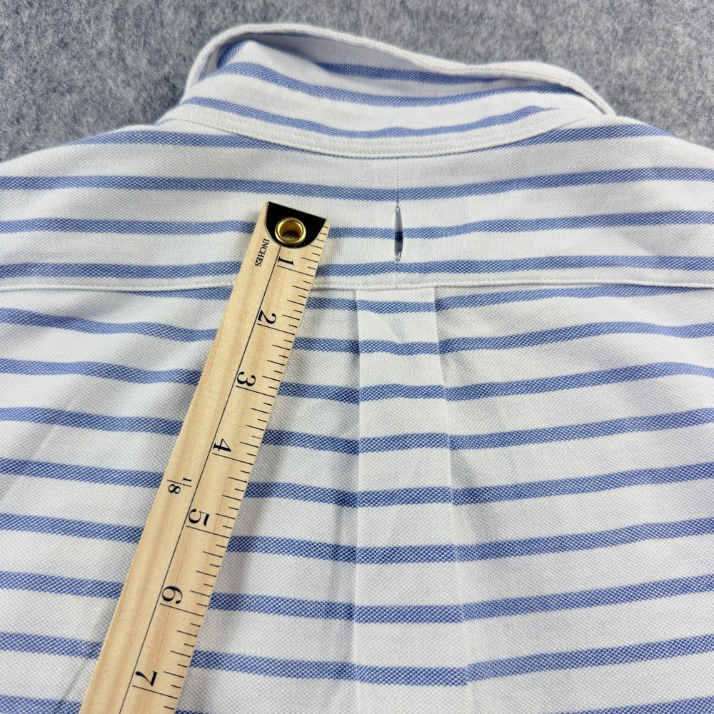 Ralph‎ Lauren Polo Shirt Mens L Knit Oxford Stripe S S Flesh Pony Preppy Defect - Picture 2 of 15